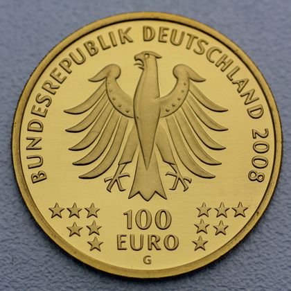 Kehrseite der 100 Euro Goldmünze "Goslar" 2008
