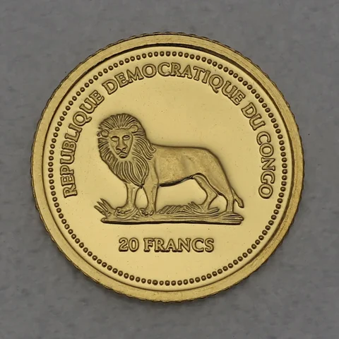 Goldmünze 1/25oz Kongo 2003 20 Francs - Chameleon
