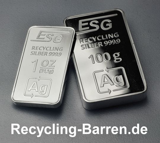 Silberbarren aus Recyclingsilber