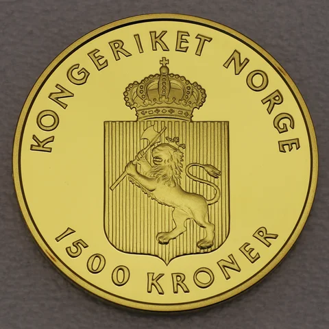 1500 Kronen Goldmünze Norwegen 1993 Edvard Grieg