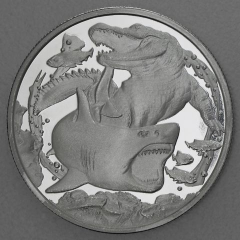 Silbermünze 1oz Niue Apex Predators 2022 - Shark vs. Crocodile