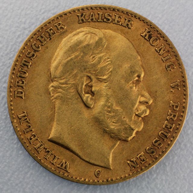 10 Reichsmark Goldmünze Wilhelm I - Preussen - Prägejahre 1874 bis 1888 Jäger Nr. 245