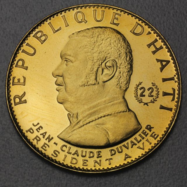 1000 Gourdes Goldmünze Haiti 1973