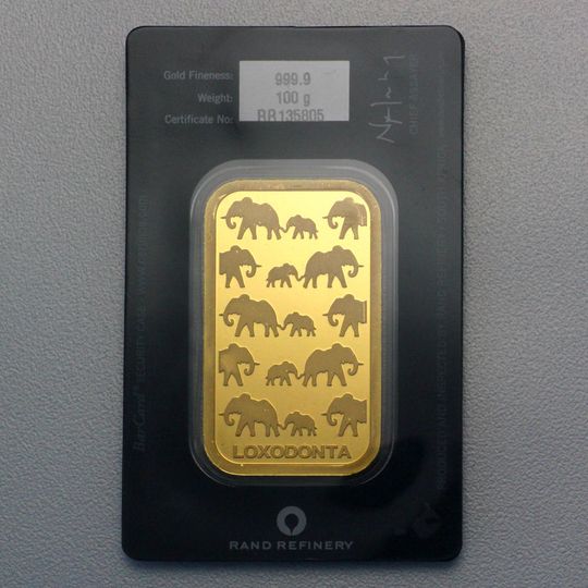100g Elefanten Goldbarren