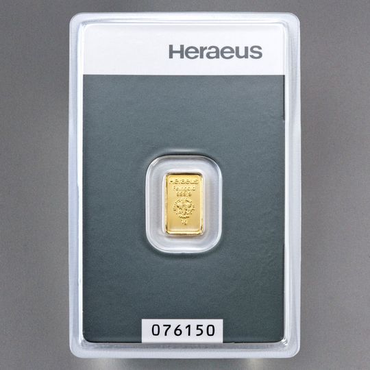 1g Heraeus Goldbarren