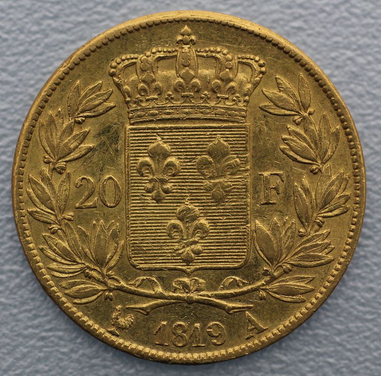 Französiche 20 Francs Goldmünze Louis XVIII