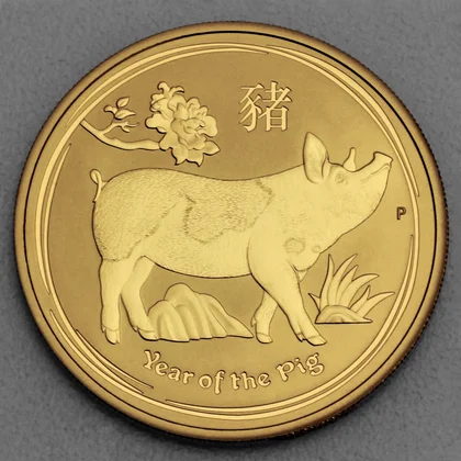 Lunar II, 1oz Goldmünze, Schwein, 2019
