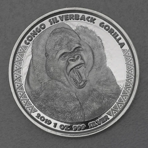 Silbermünze 1oz Congo Silverback Gorilla 2019