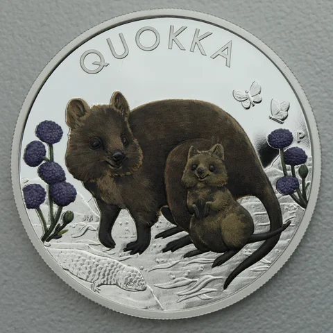 Silbermünze 1oz Australian Quokka 2022 koloriert