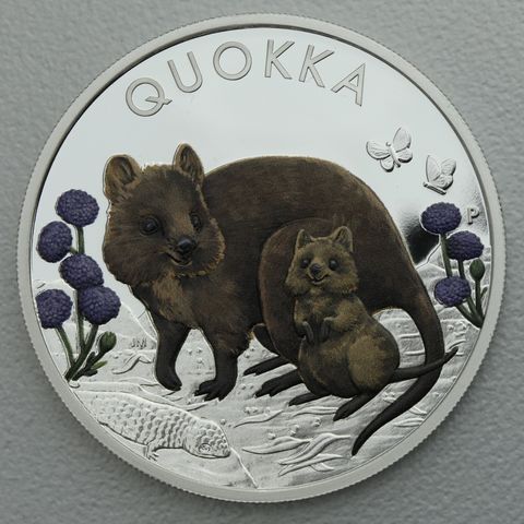 Silbermünze 1oz Australian Quokka 2022 koloriert