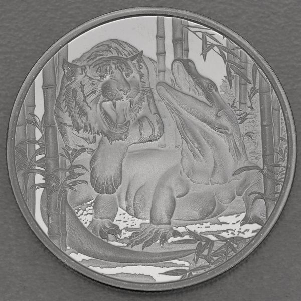 Silbermünze 1oz Niue Apex Predators 2022 - Komodo Dragon vs. Tiger
