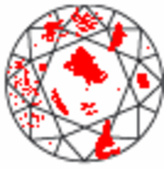Zu sehen ist ein Diamant der Reinheitsklasse CIBJO P III Zu sehen ist ein Diamant der Reinheitsklasse CIBJO P III