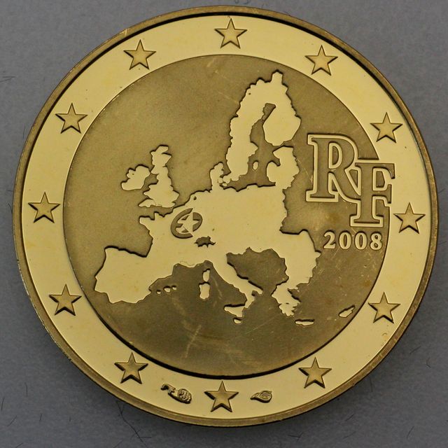 10 Euro Goldmünze Frankreich 2008 - 50 Jahre Europäisches Parlament