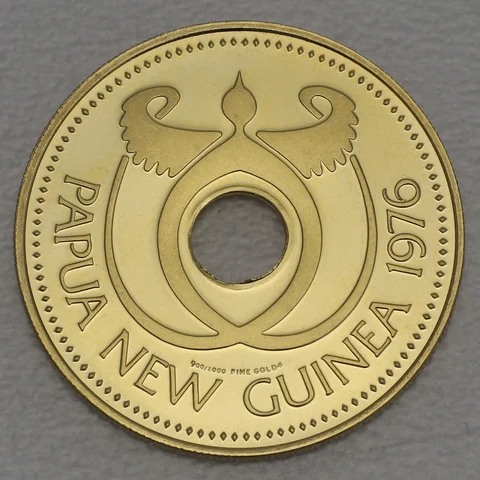 Goldmünze 100 Kina Papua-Neuguinea 1976 - 1. Geburtstag der Unabhängigkeit