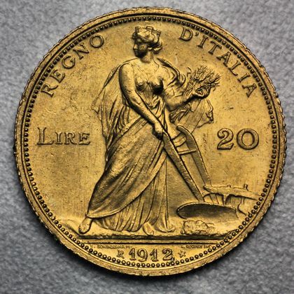 20 Lire Goldmünze Italien Vittorio Emanuele III 