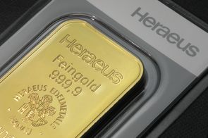 100g Goldbarren von Heraeus im Blister 