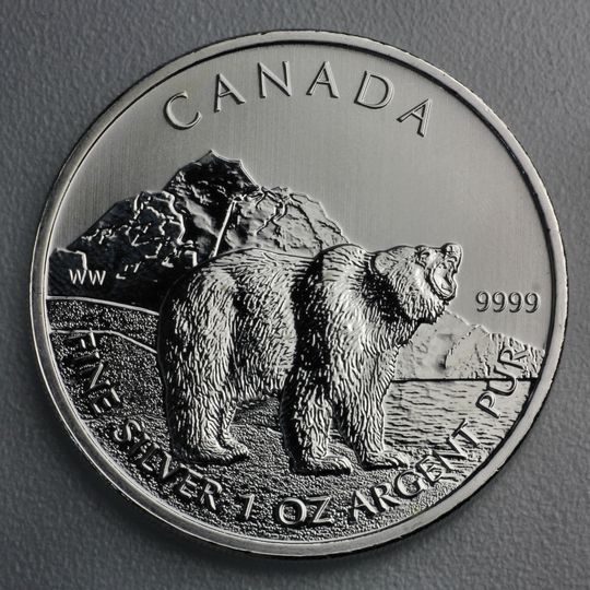Wildlife Kanada 2011 Grizzly Bär Silbermünze