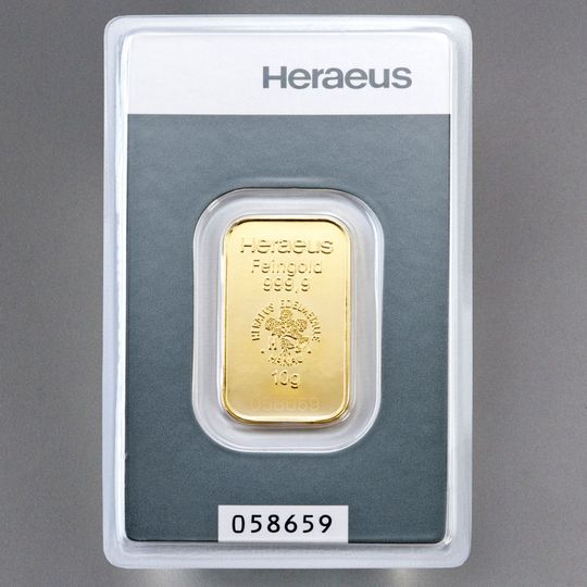 10g Heraeus Goldbarren