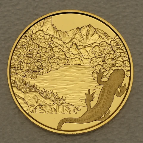 Goldmünze 50 Euro Österreich 2022 - Am wilden Wasser - Naturschatz Alpen