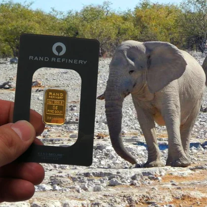5g Elefantengoldbarren aus Südafrika