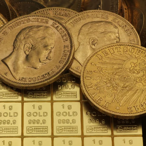 Goldmünzen / Goldtafel