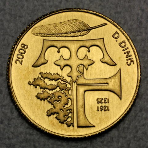Goldmünze 0,25 Euro Portugal 2008 - Rei D. Dinis
