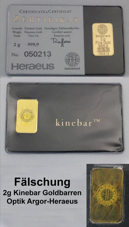 Gefälschte Kinebar Goldbarren