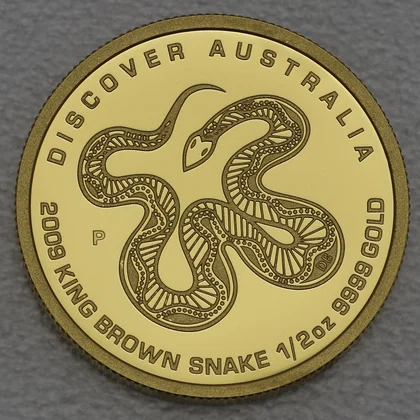 Goldmünze 1/2oz Discover Australia - Dreaming Serie - 2009 King Brown Snake