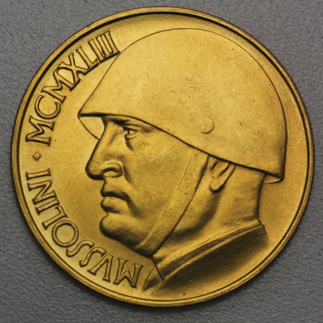 100 Lire Goldmünze Italien Mussolini - Inoffizielle Privatprägung
