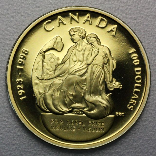 100 Dollar Goldmünze Kanada 1998 aus 58,3% Gold