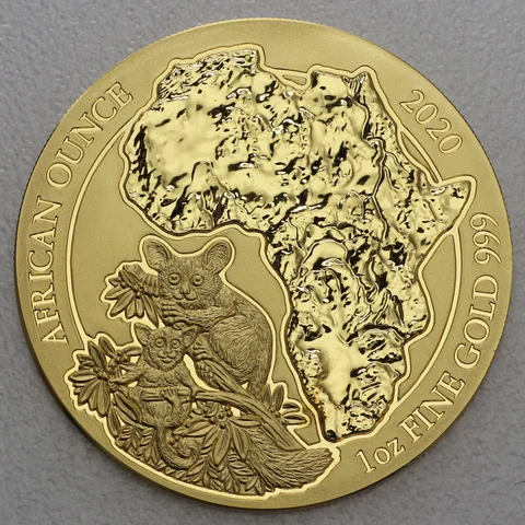 Goldmünze 1oz African Ounce Ruanda 2020 - Bushbaby