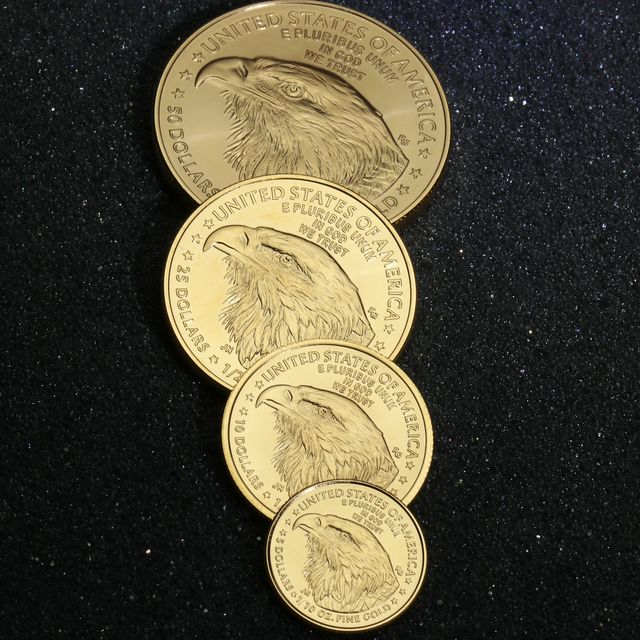 Goldmünze American Eagle ab 2021 im Größenvergleich