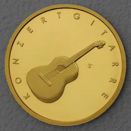 50 Euro Goldmünze "Konzertgitarre" 2022 der Serie "Musikinstrumente" 