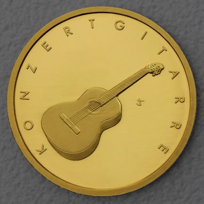50 Euro Goldmünze "Konzertgitarre" 2022 der Serie "Musikinstrumente" 