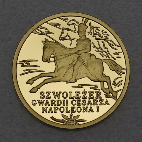 Goldmünze 200 Zloty Polen 2010 - Chevau-Leger - die Chevalier-Garde von Kaiser Napoleon