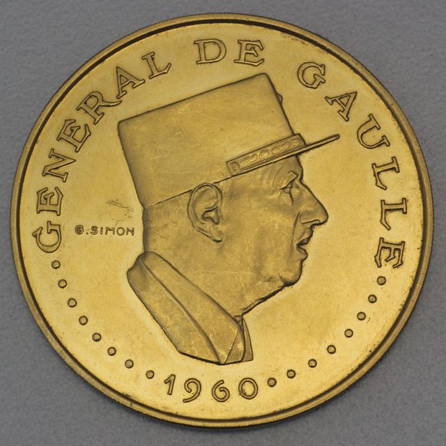 Goldmünze 10000 Francs Frankreich 1960 - General de Gaulle