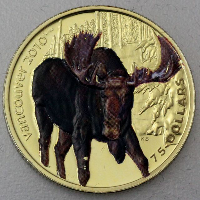 75 Dollars Goldmünze Kanada 2009 Elch (nur 583er Gold)
