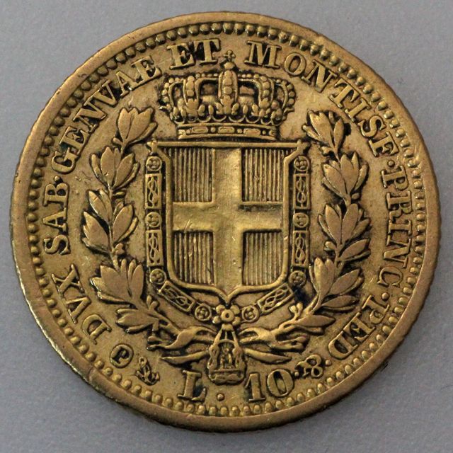 10 Lire Goldmünze Carl Albert Italien