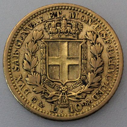 10 Lire Goldmünze Karl Albert Italien