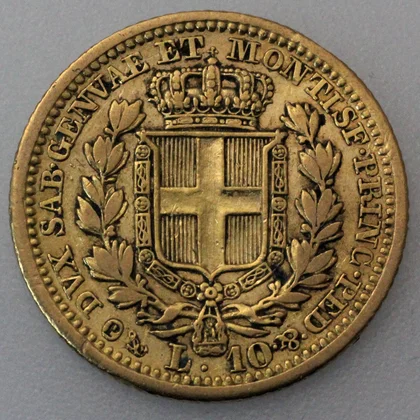 10 Lire Goldmünze Karl Albert Italien