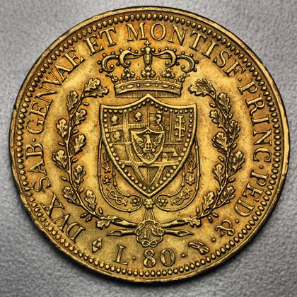 80 Lire Goldmünze Italien Karl Felix Sardinien Piemont