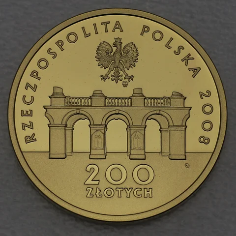 Goldmünze 200 Zloty Polen 2008 - 90. Jahrestag der Unabhängigkeit Polens