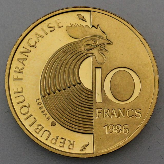 10 Francs Goldmünze Frankreich 1986 Robert Schuman