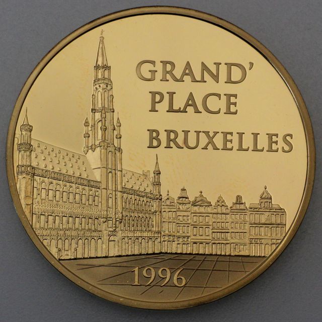 Goldmünze 500 Francs Frankreich 1996 - Grand Place Bruxelles