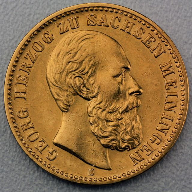 20 Reichsmark Goldmünze Georg II - Sachsen - Meiningen - Prägejahr 1882 Jäger Nr. 276