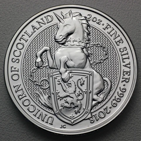 Silbermünze 2oz Queen's Beasts 2018 - Unicorn of Scotland
