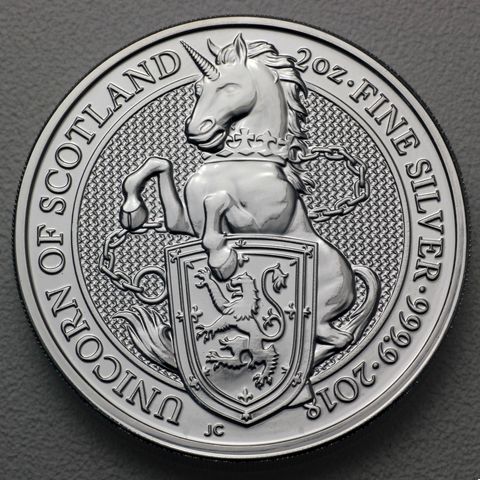 Silbermünze 2oz Queen's Beasts 2018 - Unicorn of Scotland