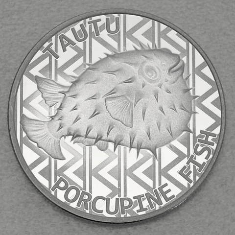 Silbermünze 1oz Territory of Tokelau 2021 - Tautu / Porcupine Fish (Steinbeißer)