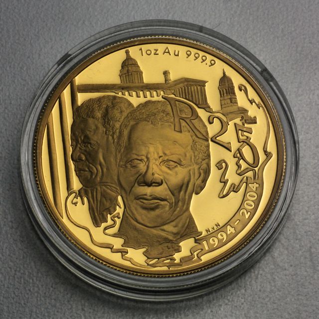 1oz Goldmünze25 Rand Nelson Mandela Südafrika 2004