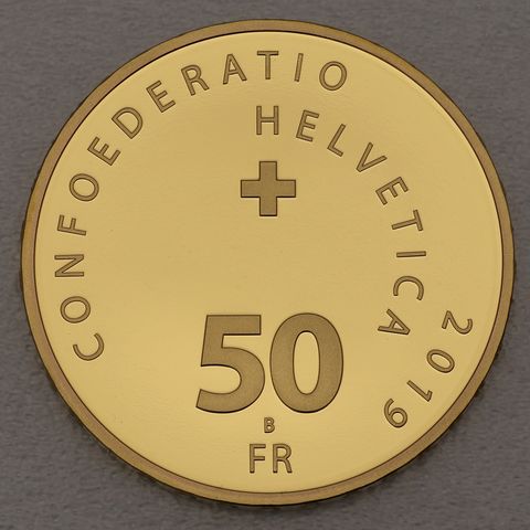 Goldmünze 50 Franken Schweiz 2019 - Lokomotive Krokodil